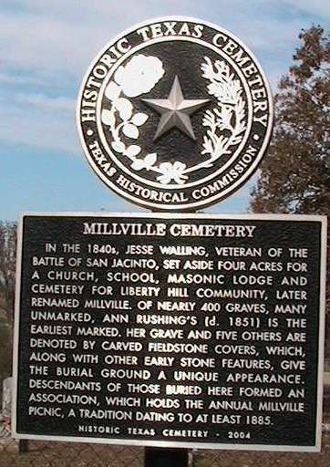 Millville cemetery Historical marker