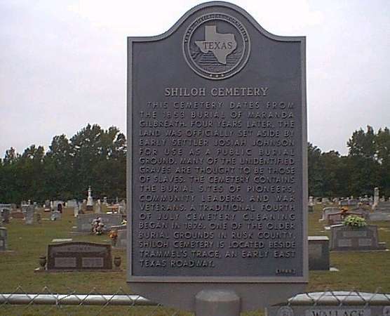 Shiloh Cemetery historical marker, Rusk County, Texas